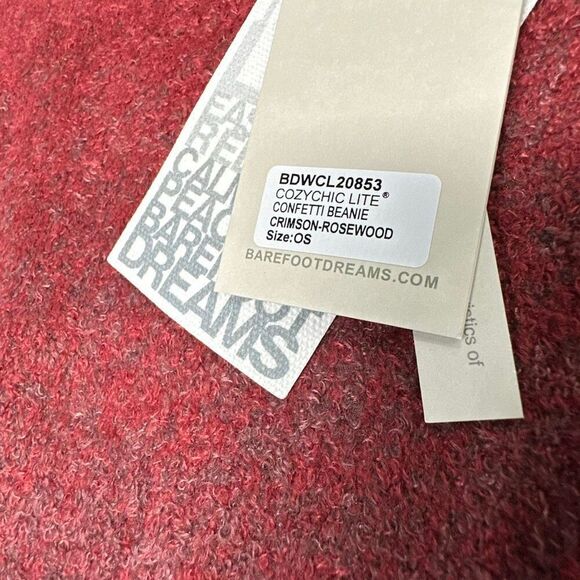 NWT Barefoot Dreams Crimson Rosewood CozyChic Lite Confetti Beanie One Size - Picture 2 of 2